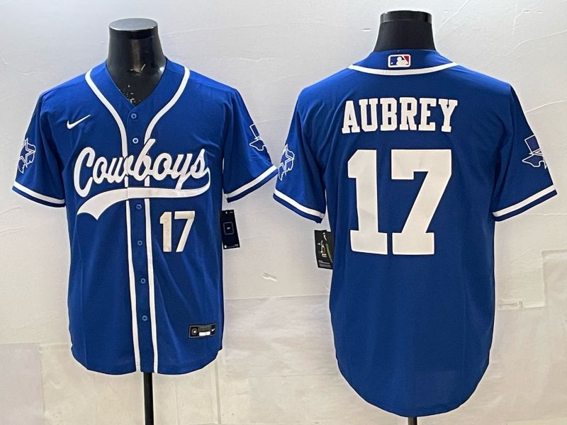 Men 2025 Nike Dallas Cowboys #17 Aubrey blue Joint Name Limited NFL Jersey 05->dallas cowboys->NFL Jersey